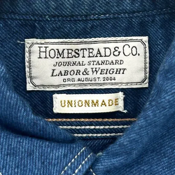 Journal Standard Homestead Indigo Blue Cotton Work Shirt - Picture 7 of 9